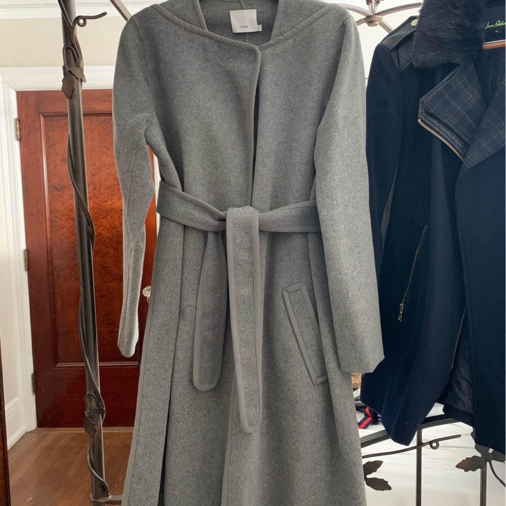Vince Gray Belted Coat